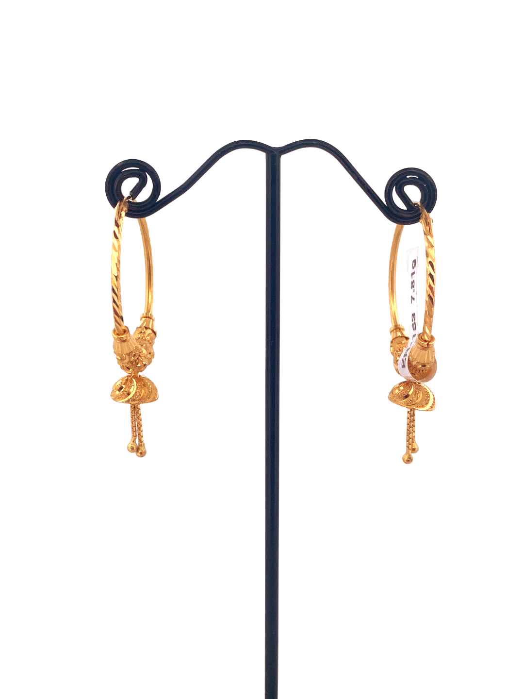 22K Gold Designer Hoop Earrings