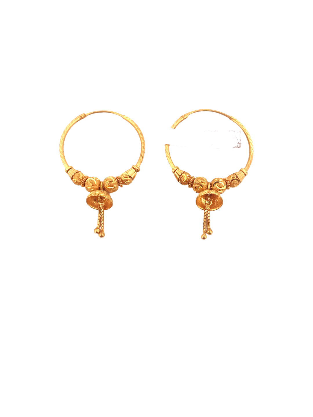 22K Gold Designer Hoop Earrings