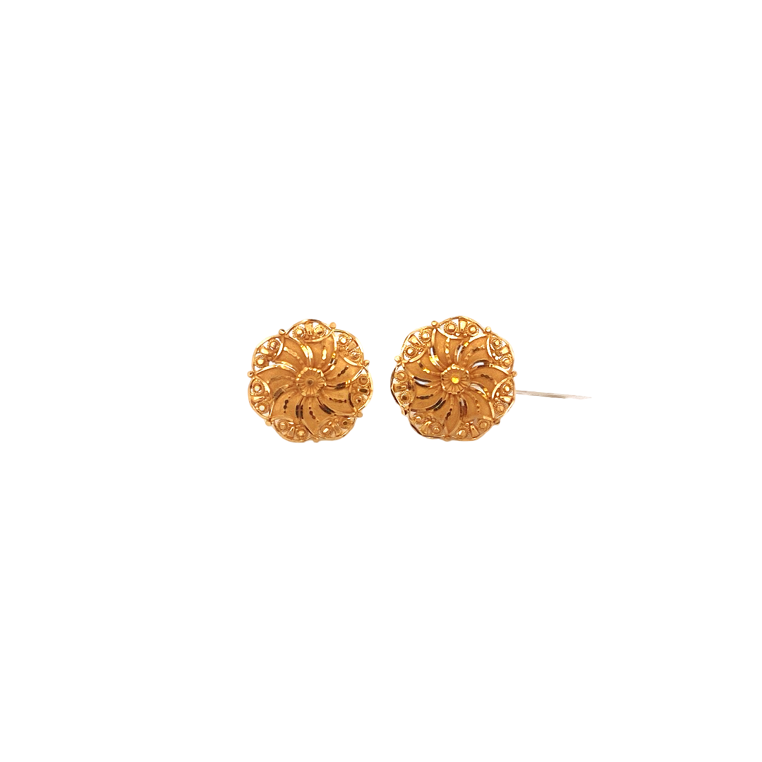22K Gold Designer Ladies Stud Earrings