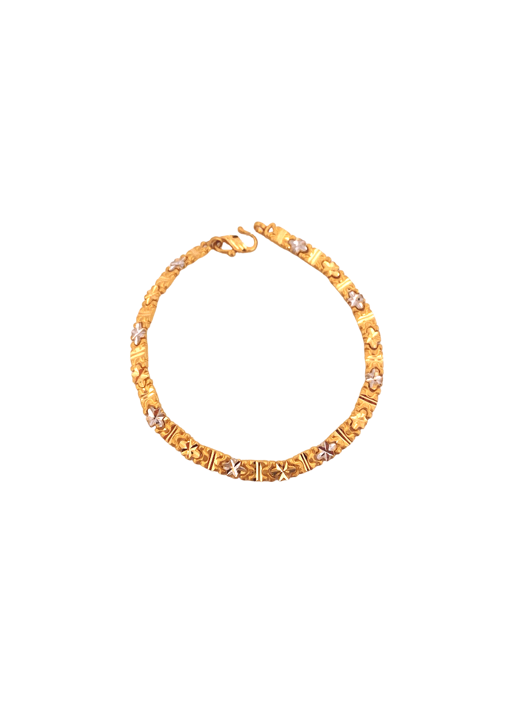 22K Gold Two-tone Designer Ladies Bracelet