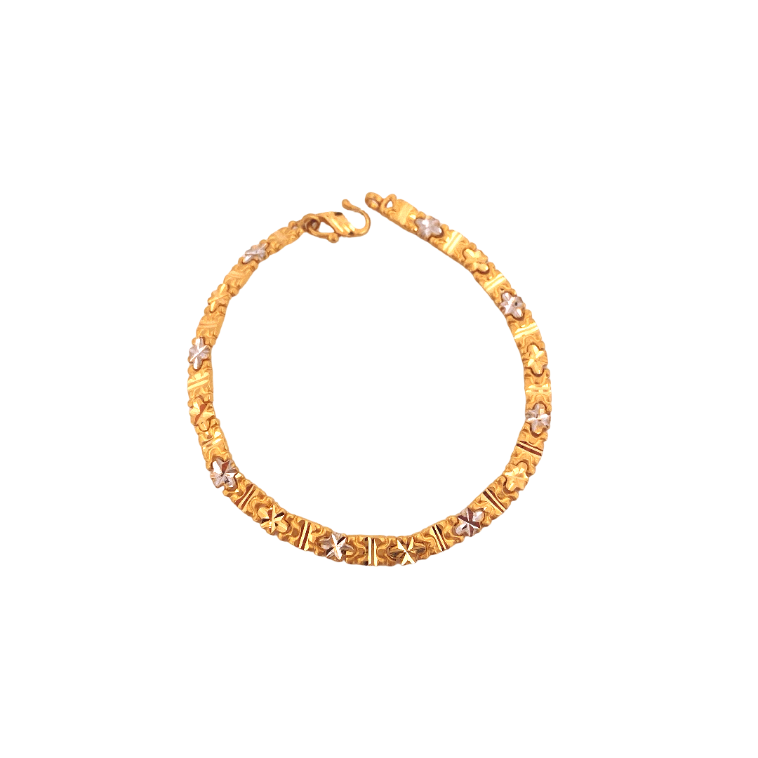 22K Gold Two-tone Designer Ladies Bracelet