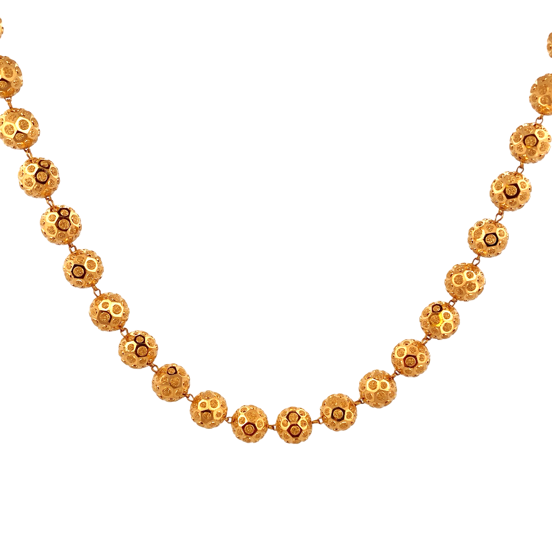 30''  22K Gold Bead Designer Chain