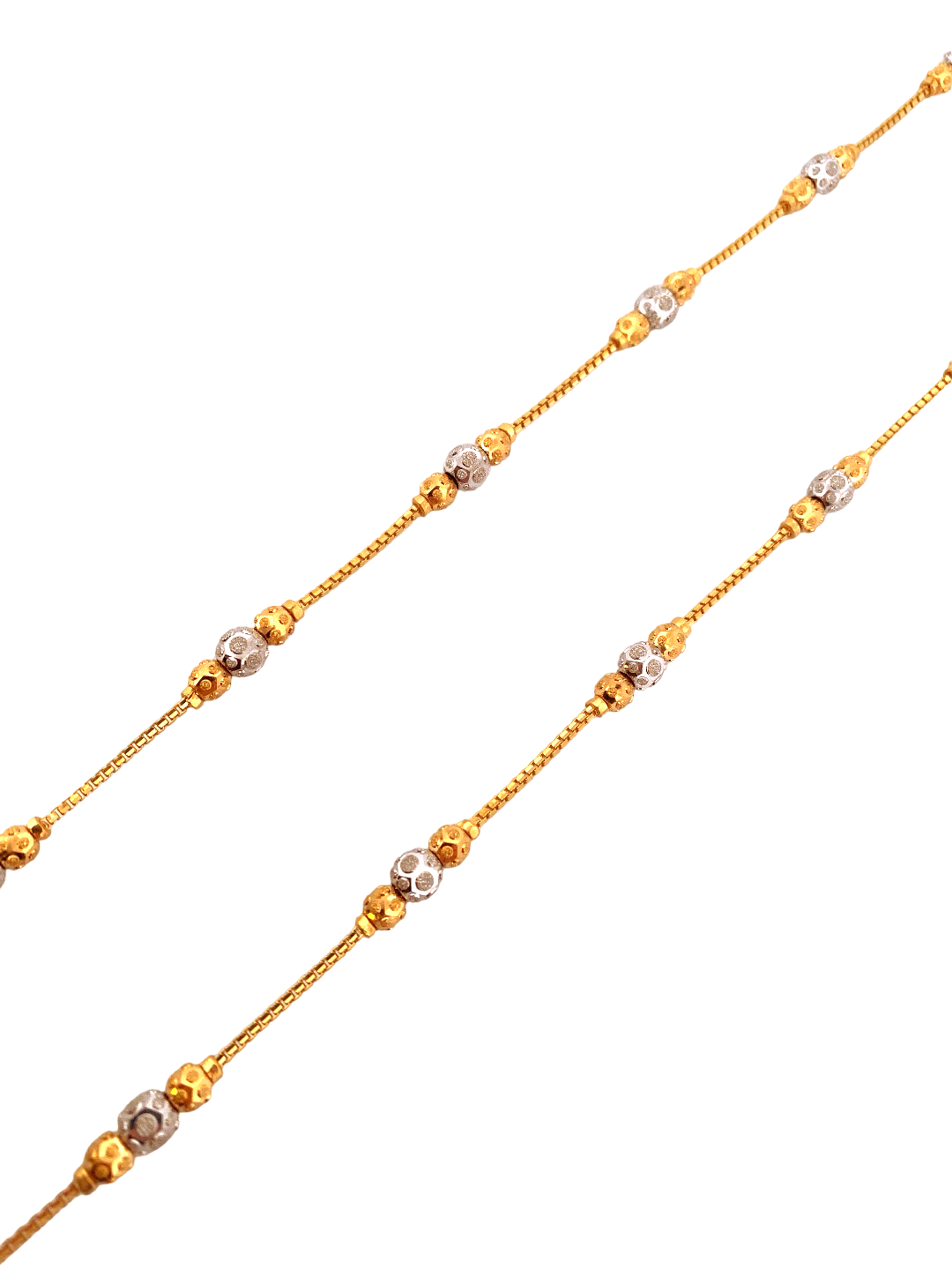 32'' 22K Gold Two-tone Bead Designer Chain