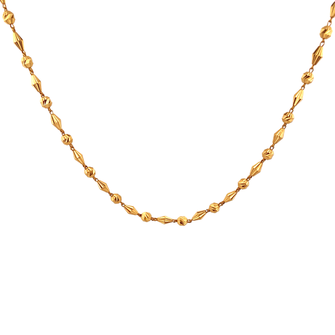 28'' 22K Gold Bead Designer Chain