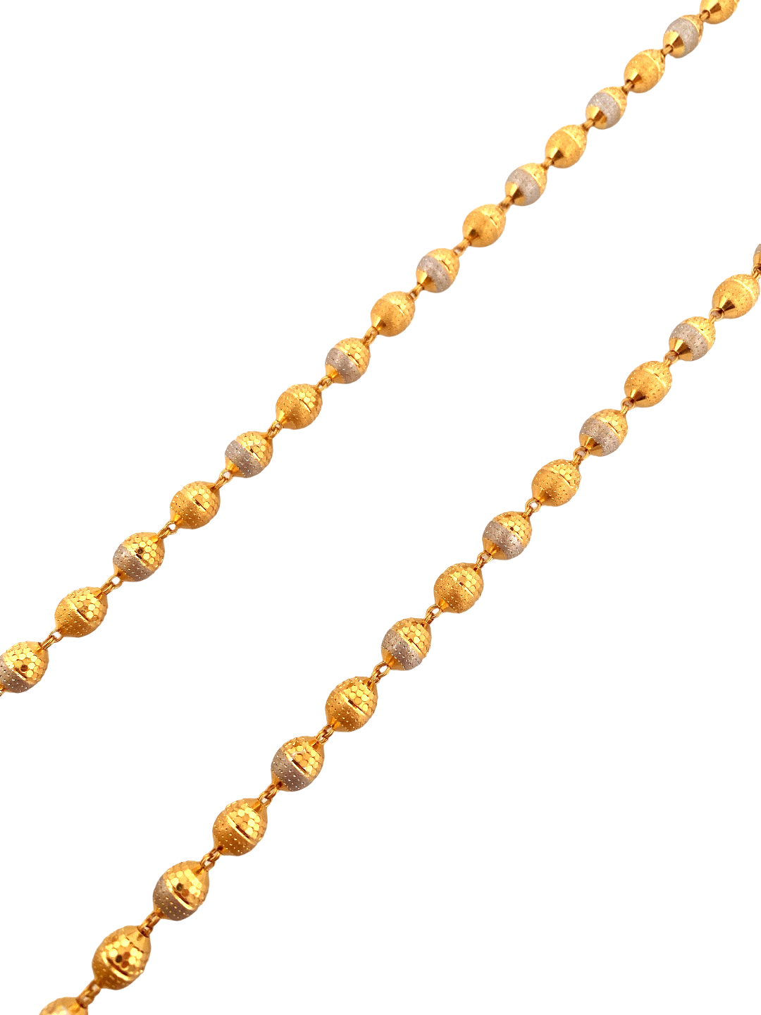 28'' 22K Gold Two-tone Bead Designer Chain