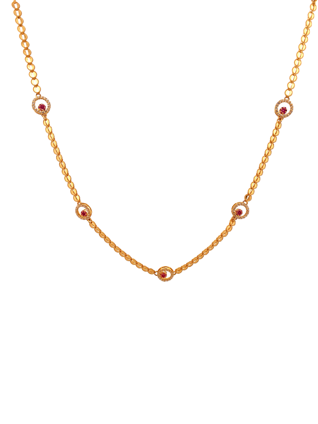 26'' 22K Gold CZ Designer Chain