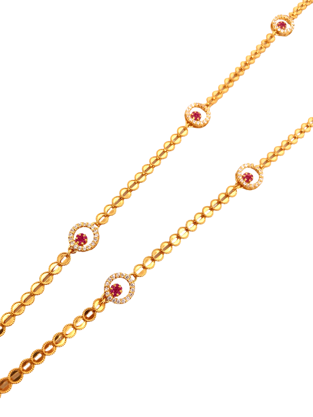 26'' 22K Gold CZ Designer Chain