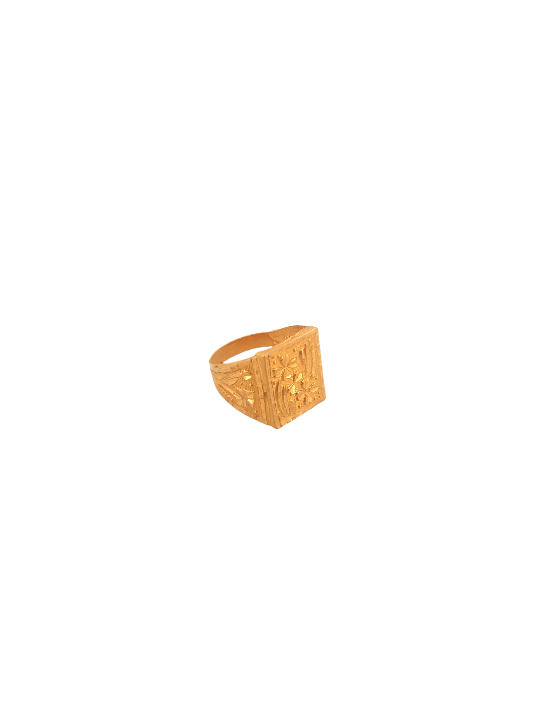 22K Gold Laser Cut Designer Men's Ring