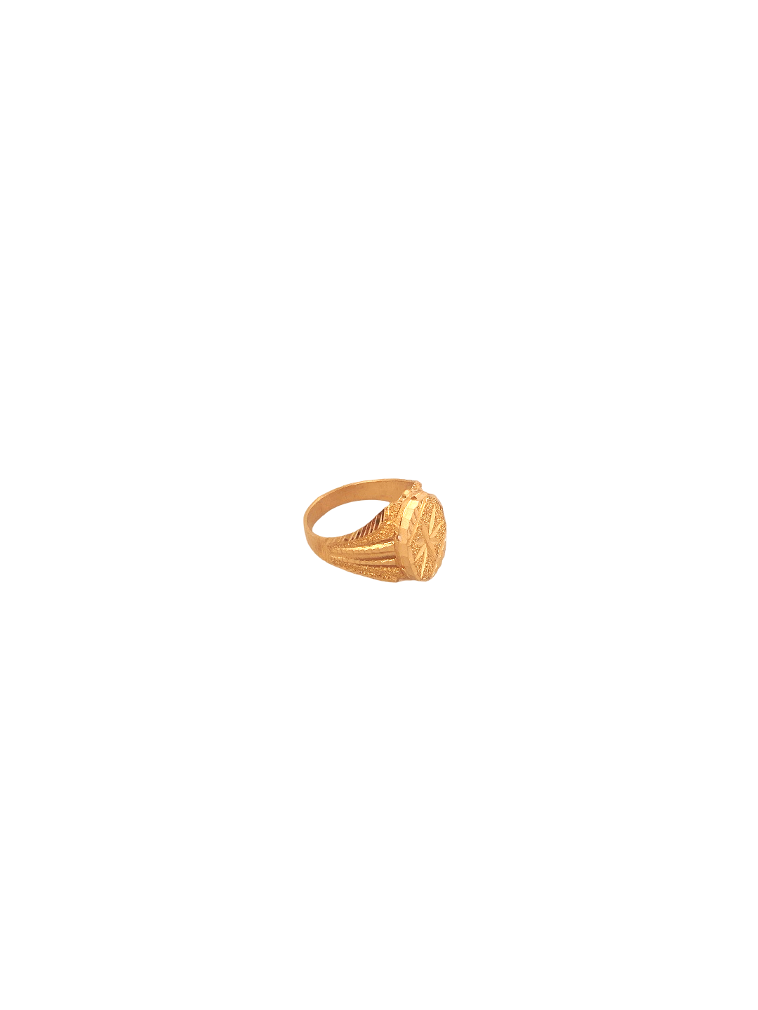 22K Gold Laser Cut Designer Men's Ring
