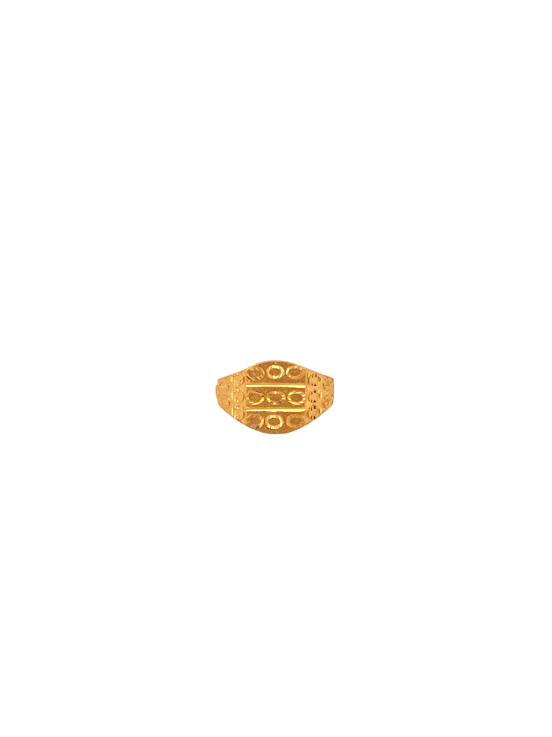 22K Gold Laser Cut Designer Men's Ring