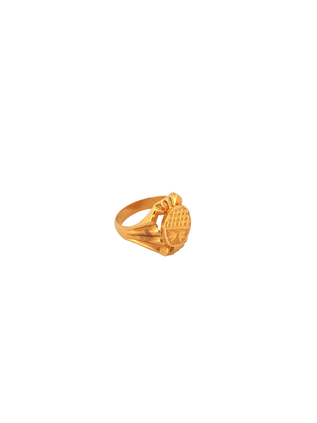 22K Gold Laser Cut Designer Men's Ring