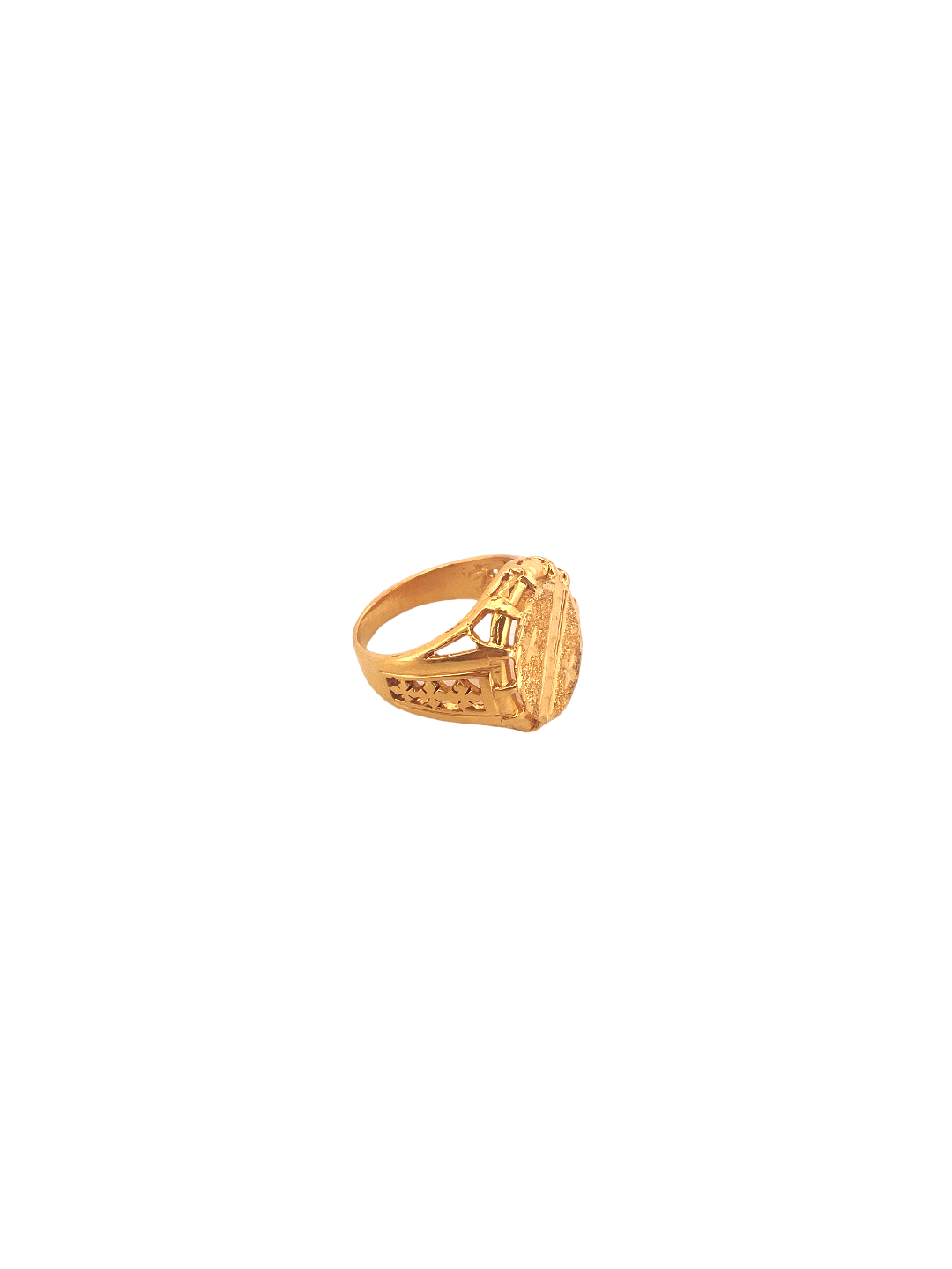 22K Gold Laser Cut Designer Men's Ring