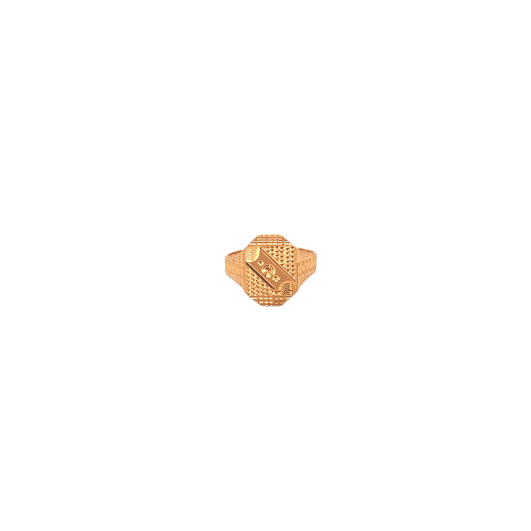 22K Gold Laser Cut Designer Men's Ring