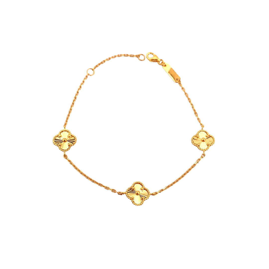 22K Gold Flower Designer Ladies Bracelet