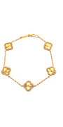 22K Gold Flower CZ Designer Ladies Bracelet