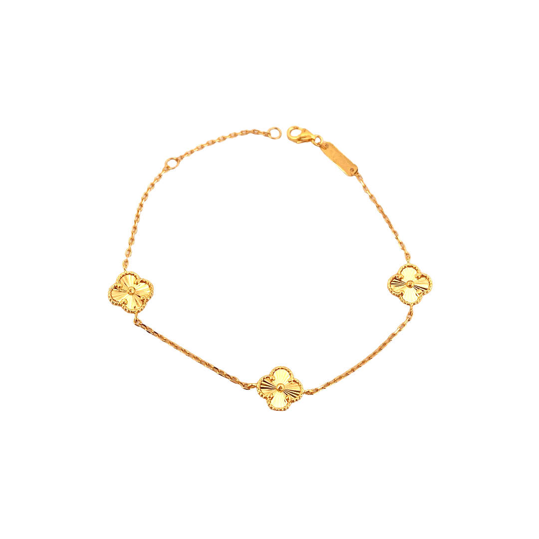 22K Gold Flower Designer Ladies Bracelet