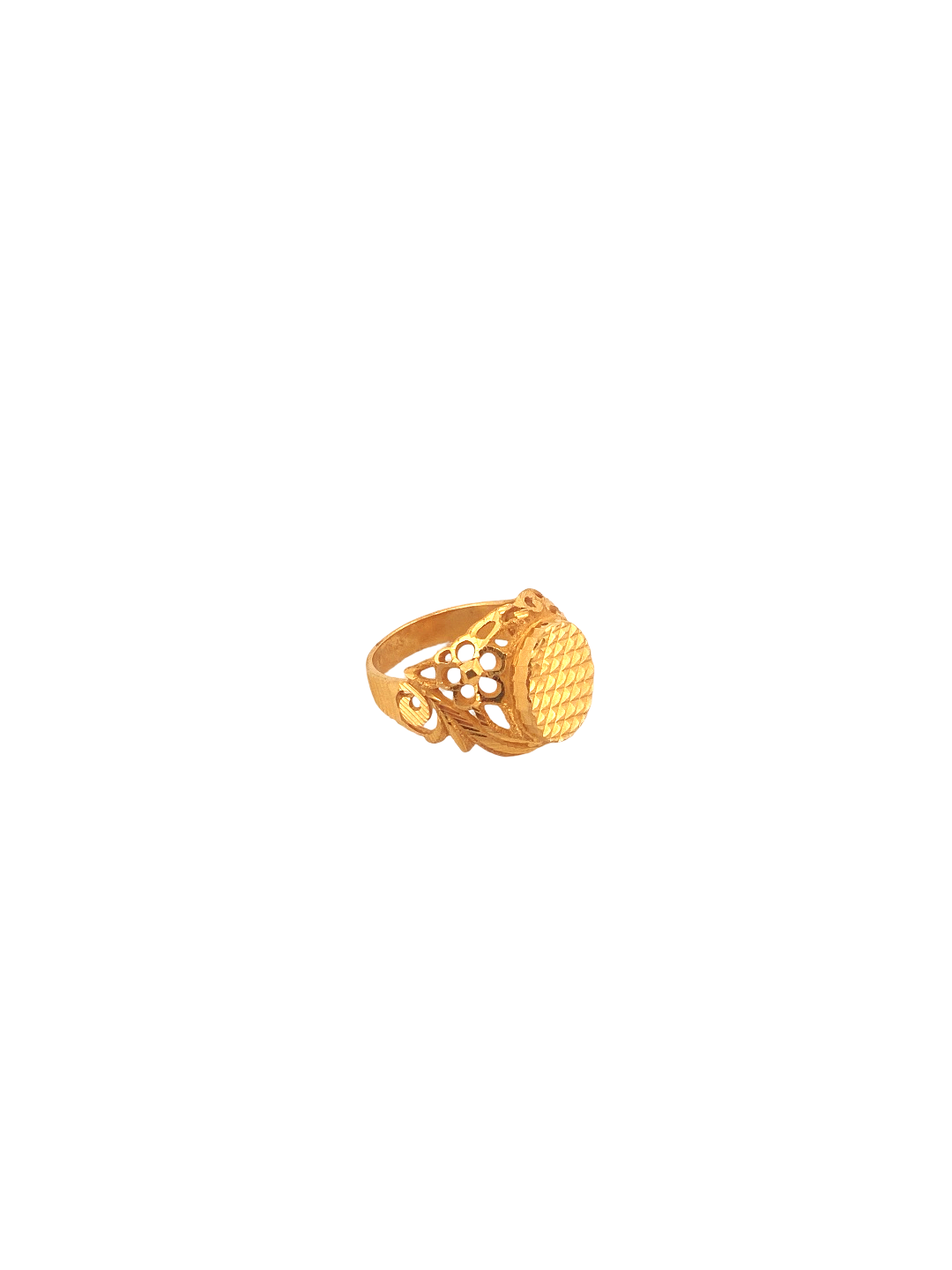22K Gold Laser Cut Designer Men's Ring