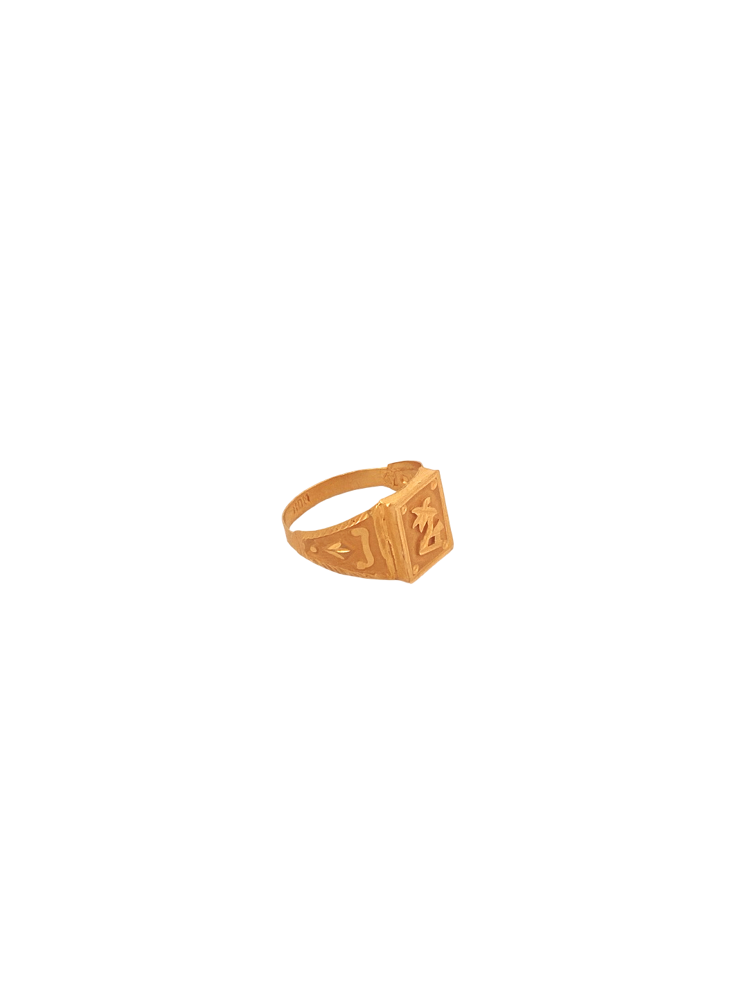 22K Gold Laser Cut Designer Men's Ring