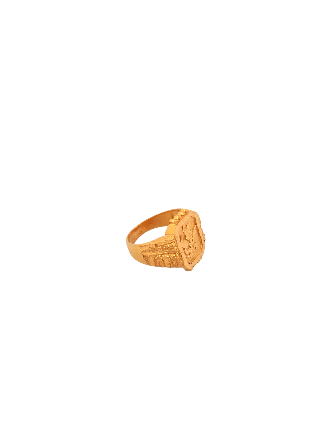 22K Gold Laser Cut Designer Men's Ring