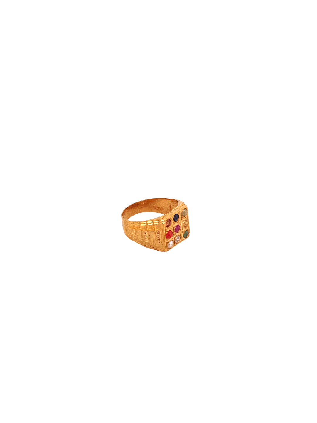 22K Gold CZ Designer Men's Ring