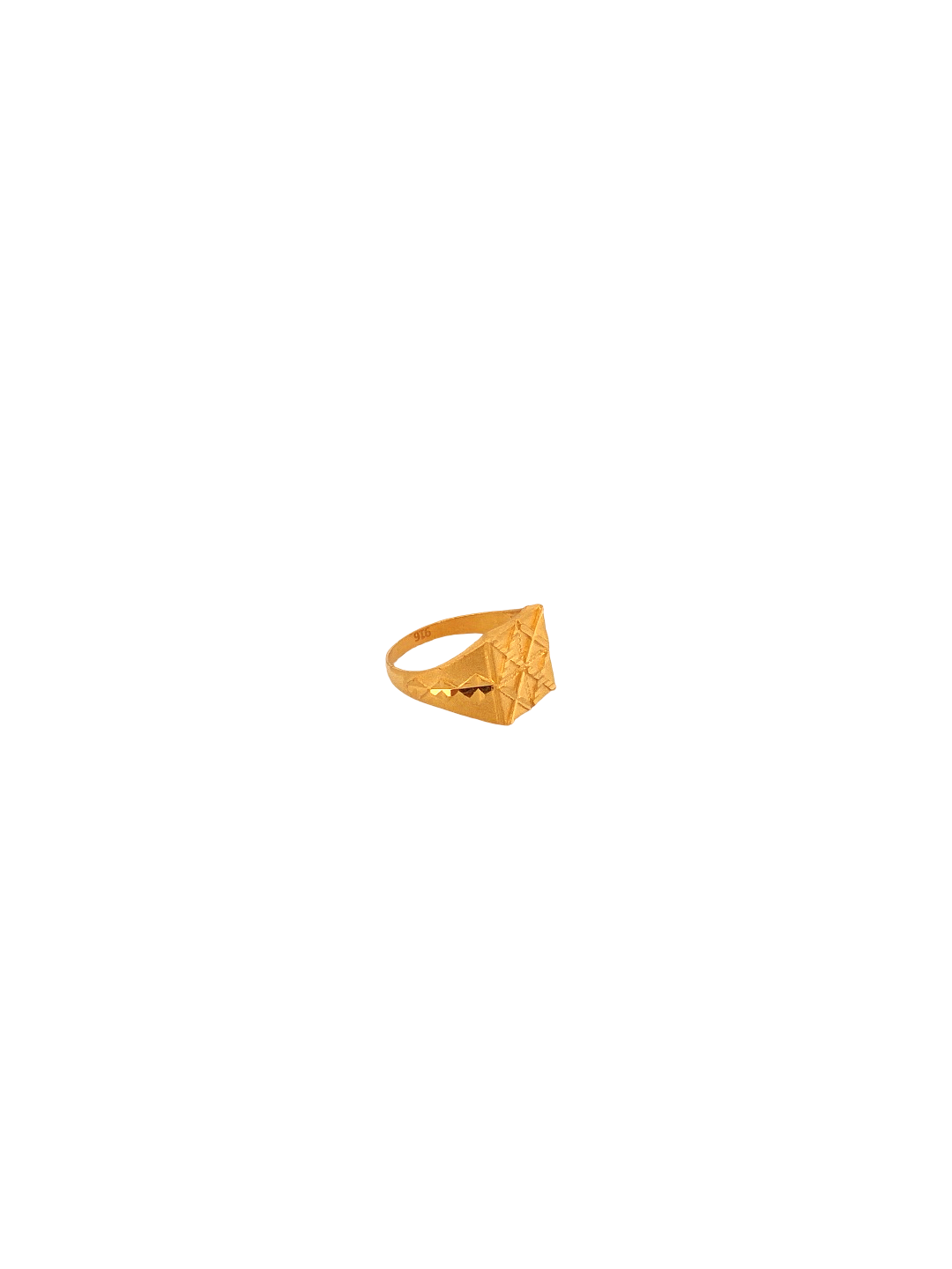 22K Gold Laser Cut Designer Men's Ring
