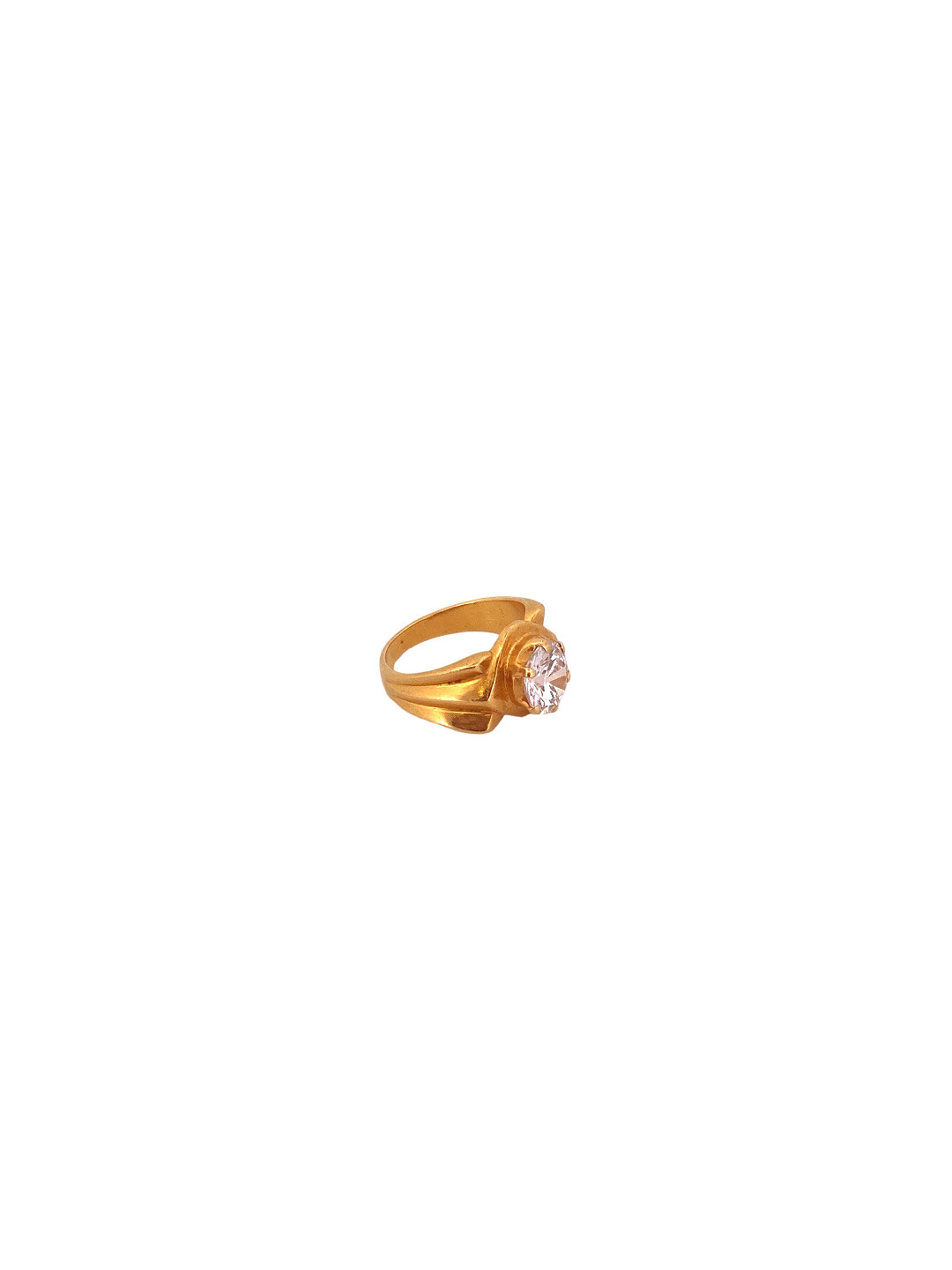22K Gold CZ Designer Men's Ring