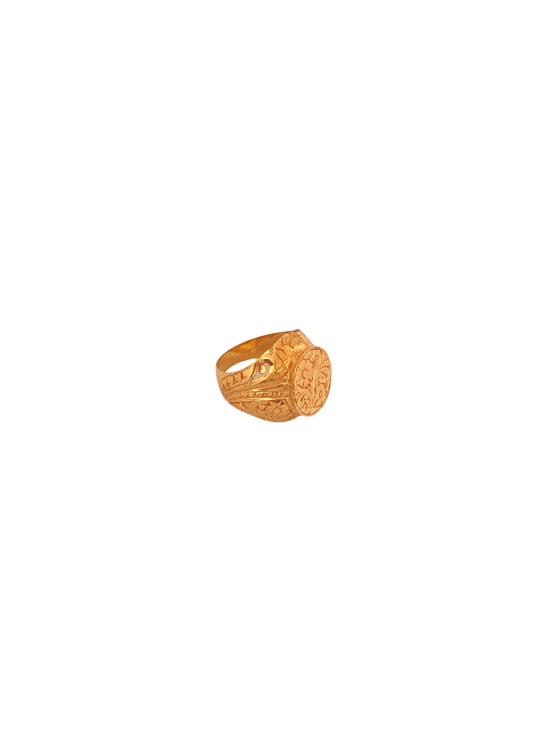22K Gold Laser Cut Designer Men's Ring