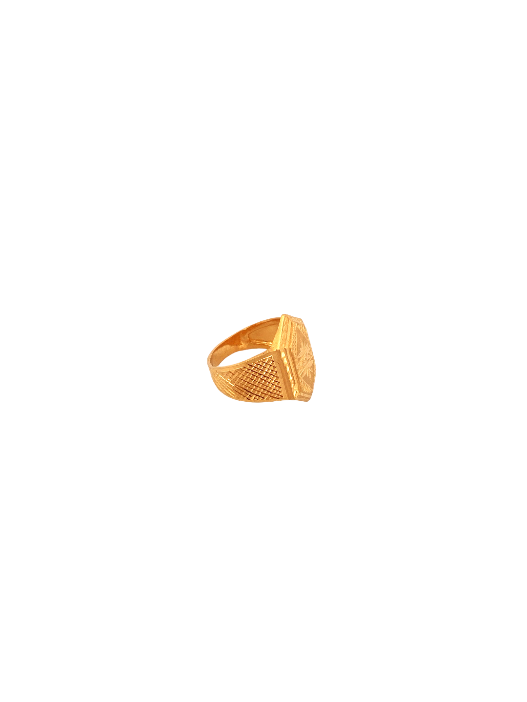 22K Gold Laser Cut Designer Men's Ring