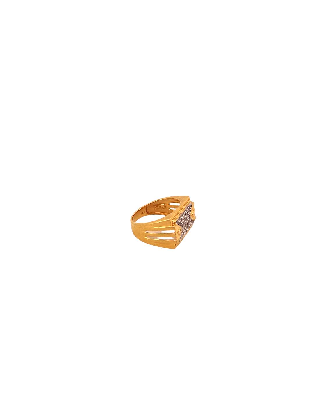 22K Gold CZ Designer Men's Ring