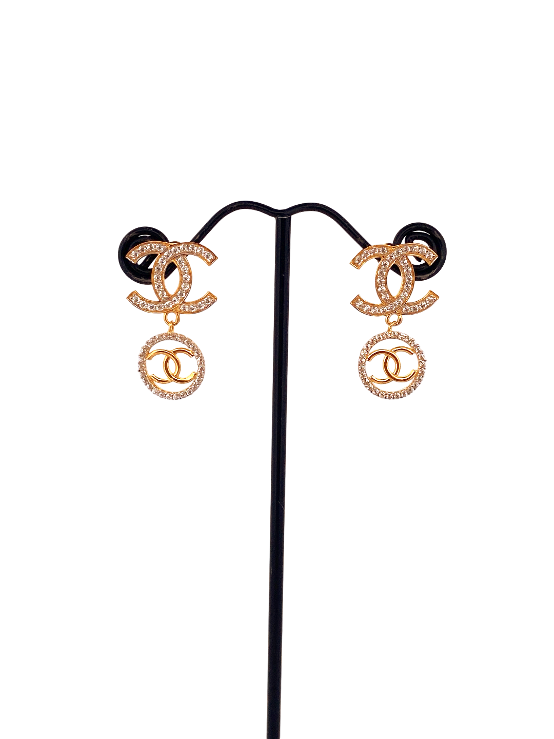 22K Gold CZ Designer Hanging Earrings