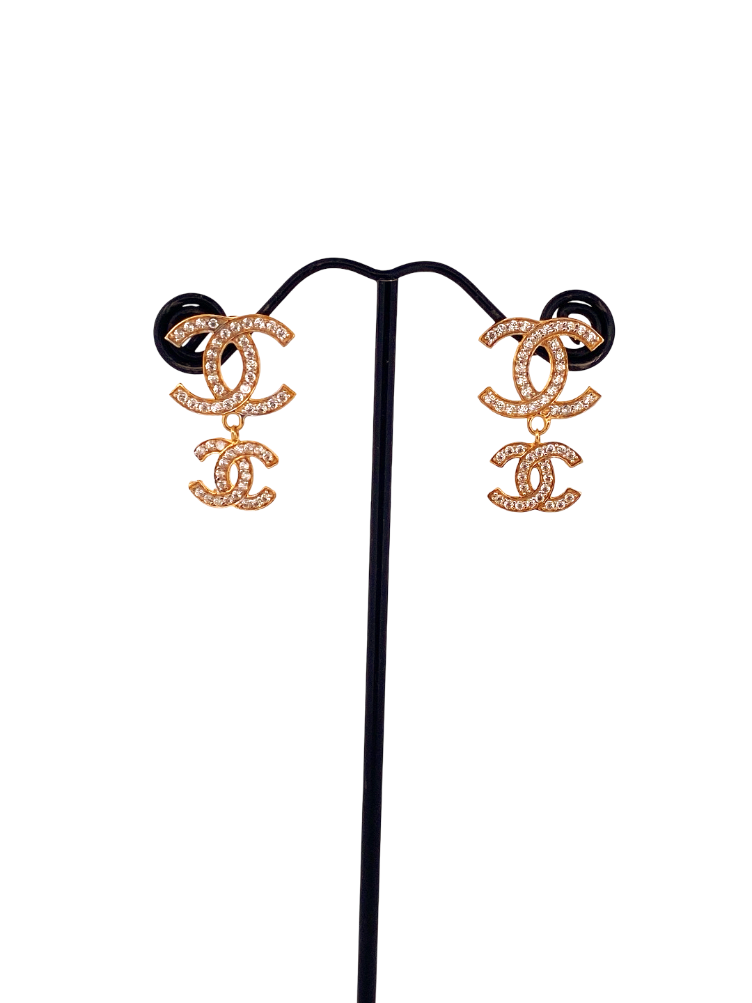 22K Gold CZ Designer Hanging Earrings