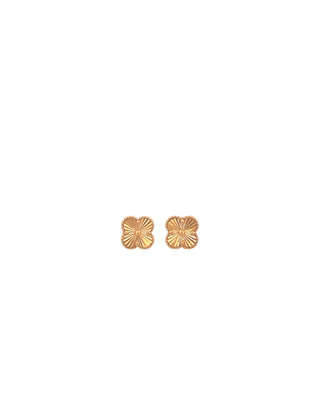 22K Gold Clover Designer Ladies Stud