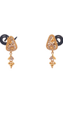 22K Gold Two-tone Designer Hanging Earrings