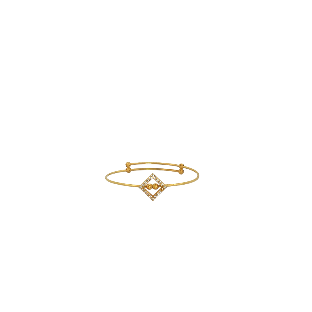 22K Gold CZ Designer Baby Bangle
