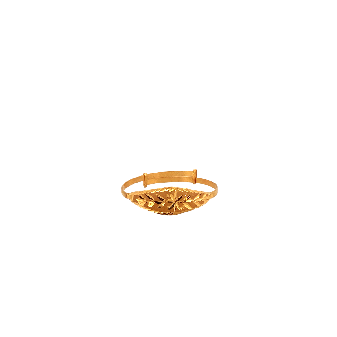 22K Gold Laser Cut Designer Baby Bangle