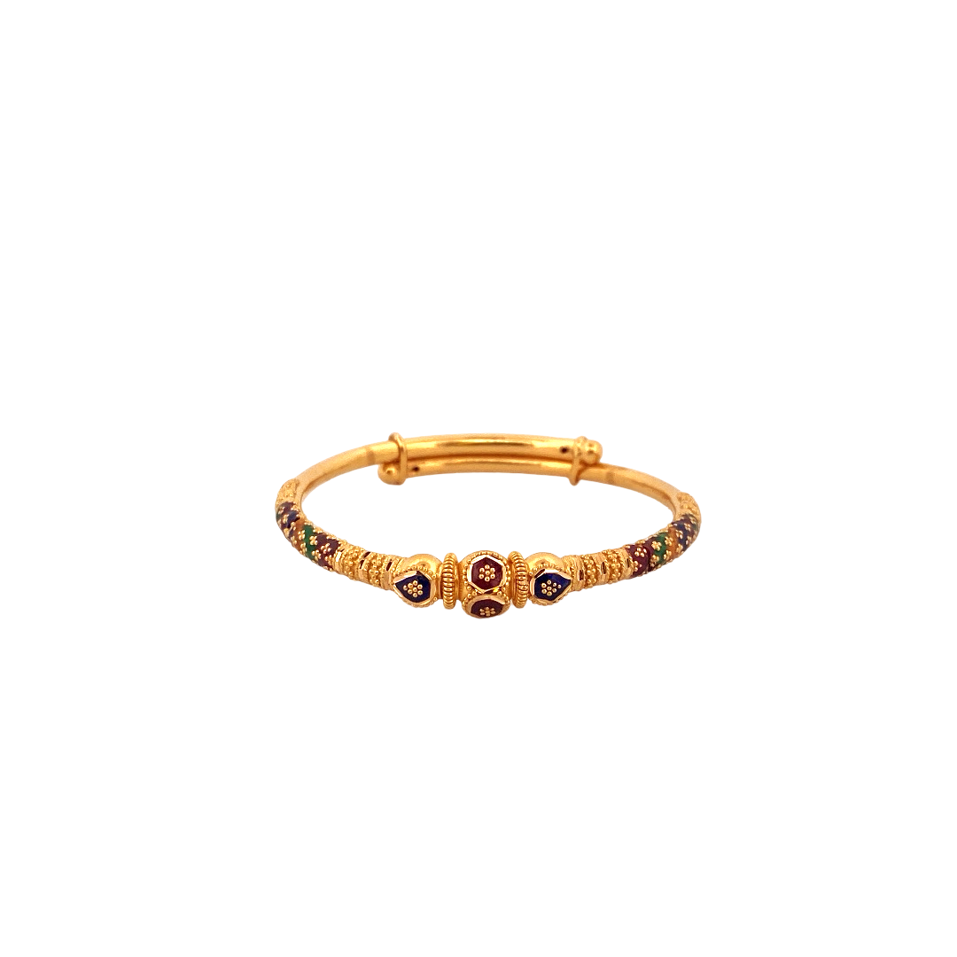 22K Gold Meena Designer Baby Bangle