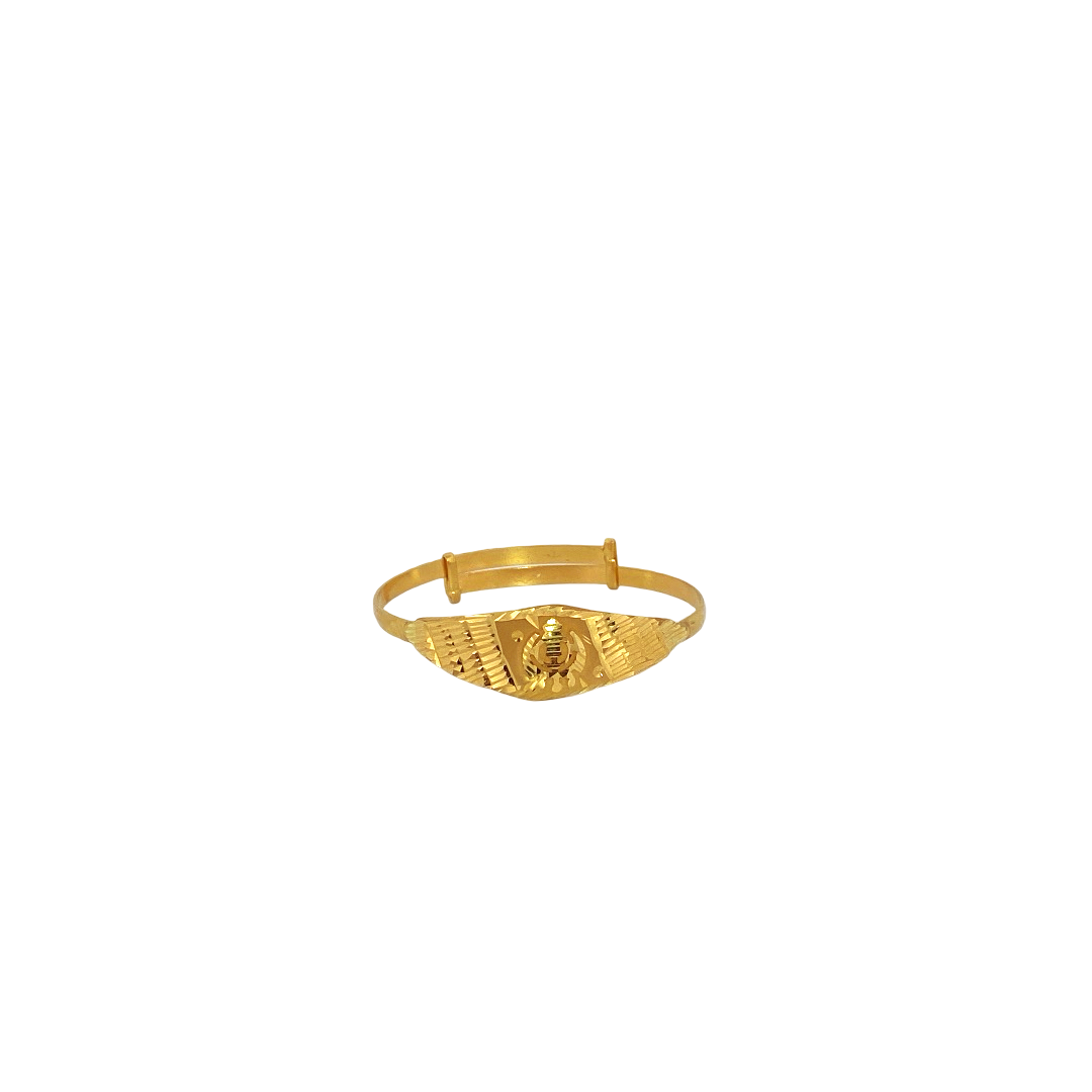 22K Gold Laser Cut Designer Baby Bangle