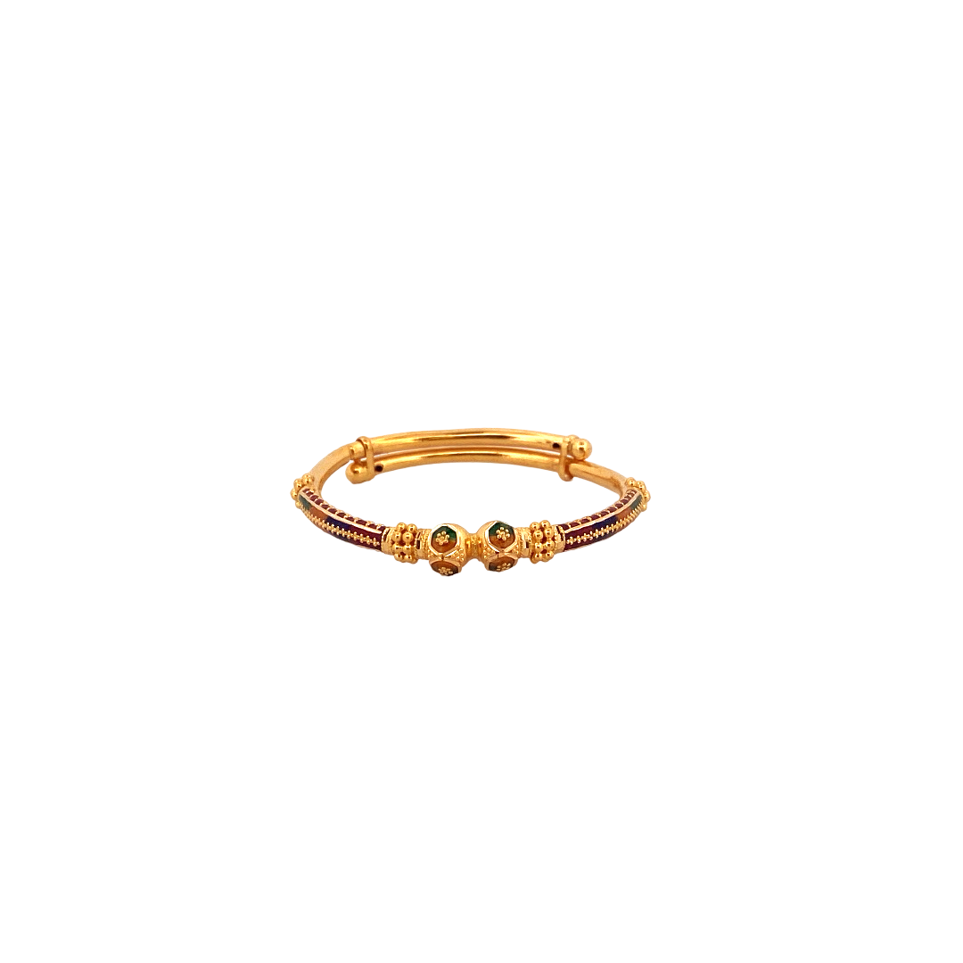22K Gold Meena Designer Baby Bangle