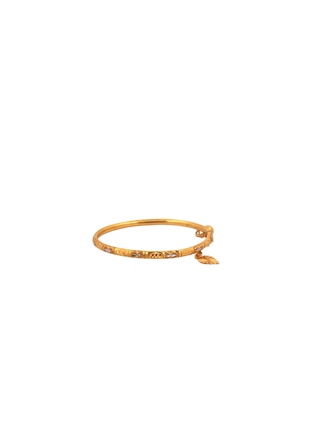 22K Gold Two-tone Designer Baby Bangle