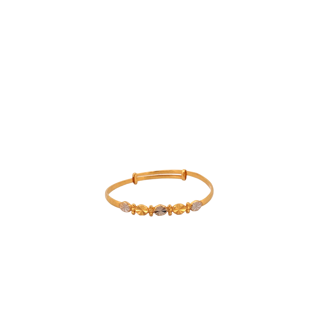 22K Gold Two-tone  Designer Baby Bangle