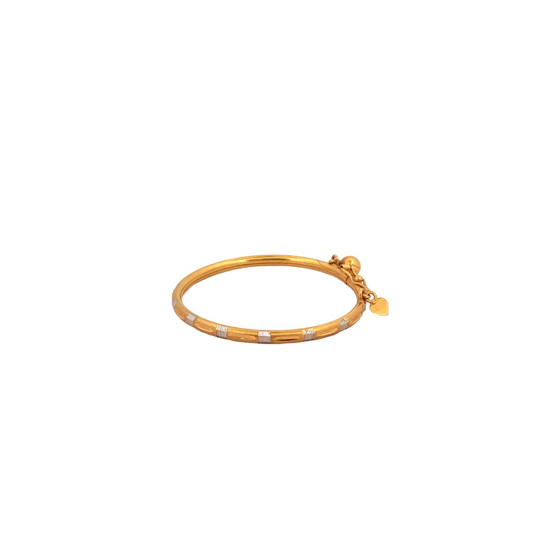 22K Gold Two-tone Designer Baby Bangle
