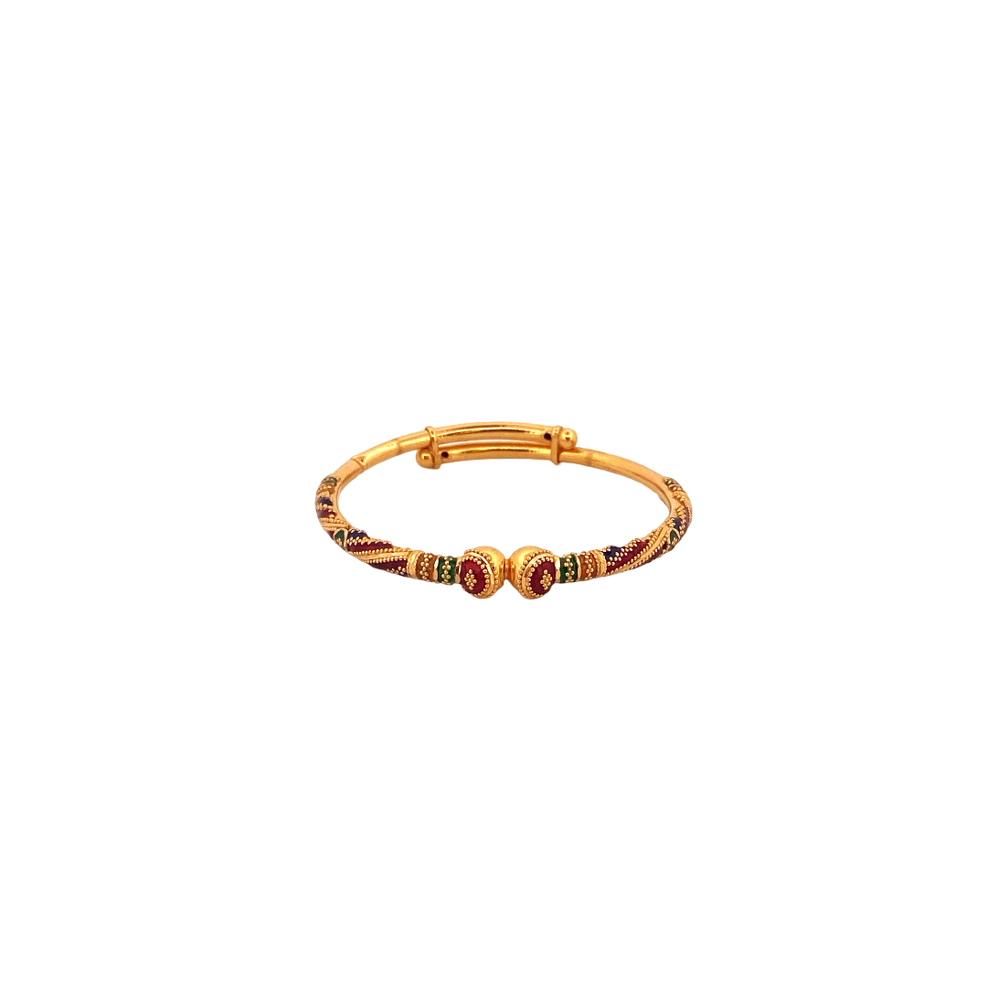 22K Gold Meena Designer Baby Bangle
