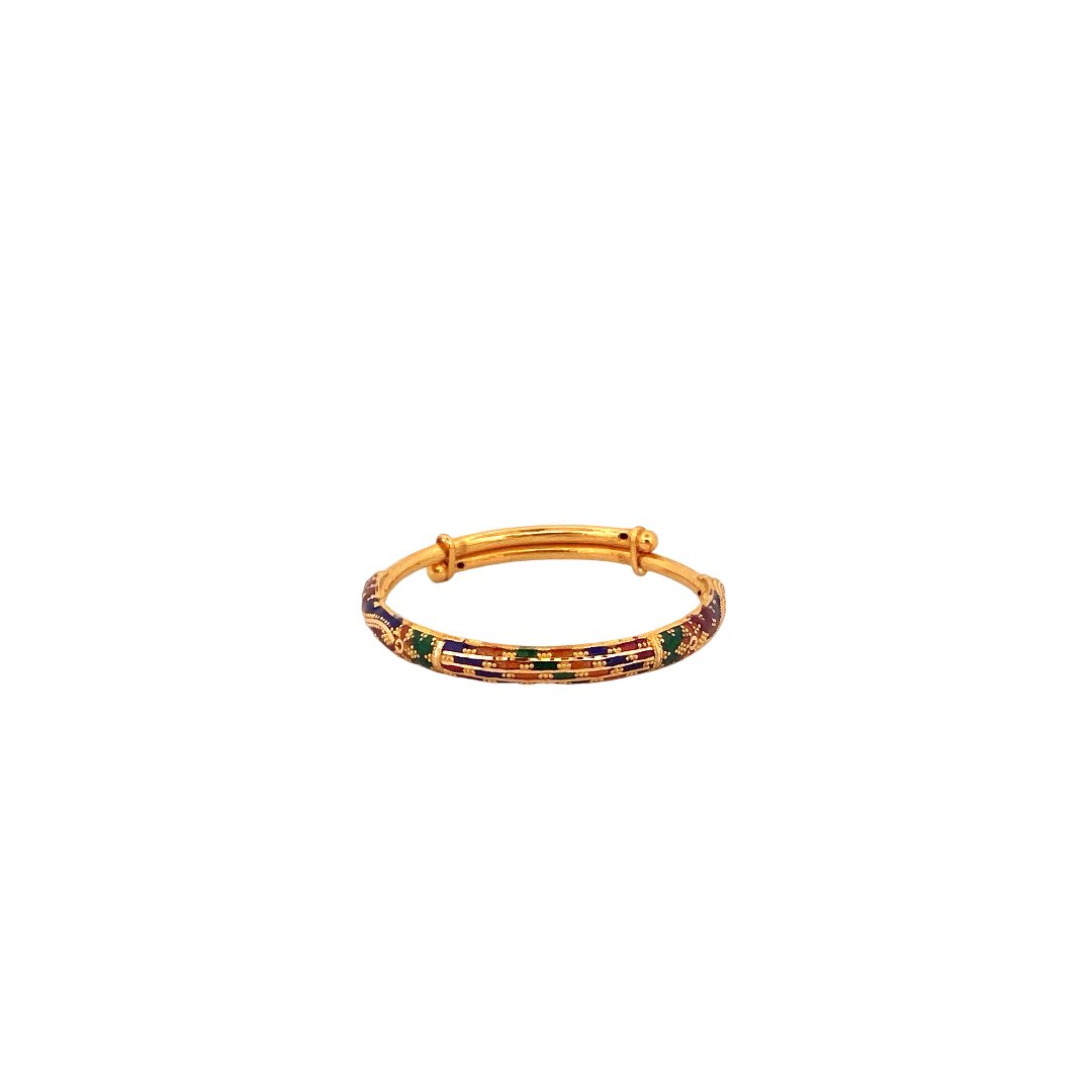 22K Gold Meena Designer Baby Bangle