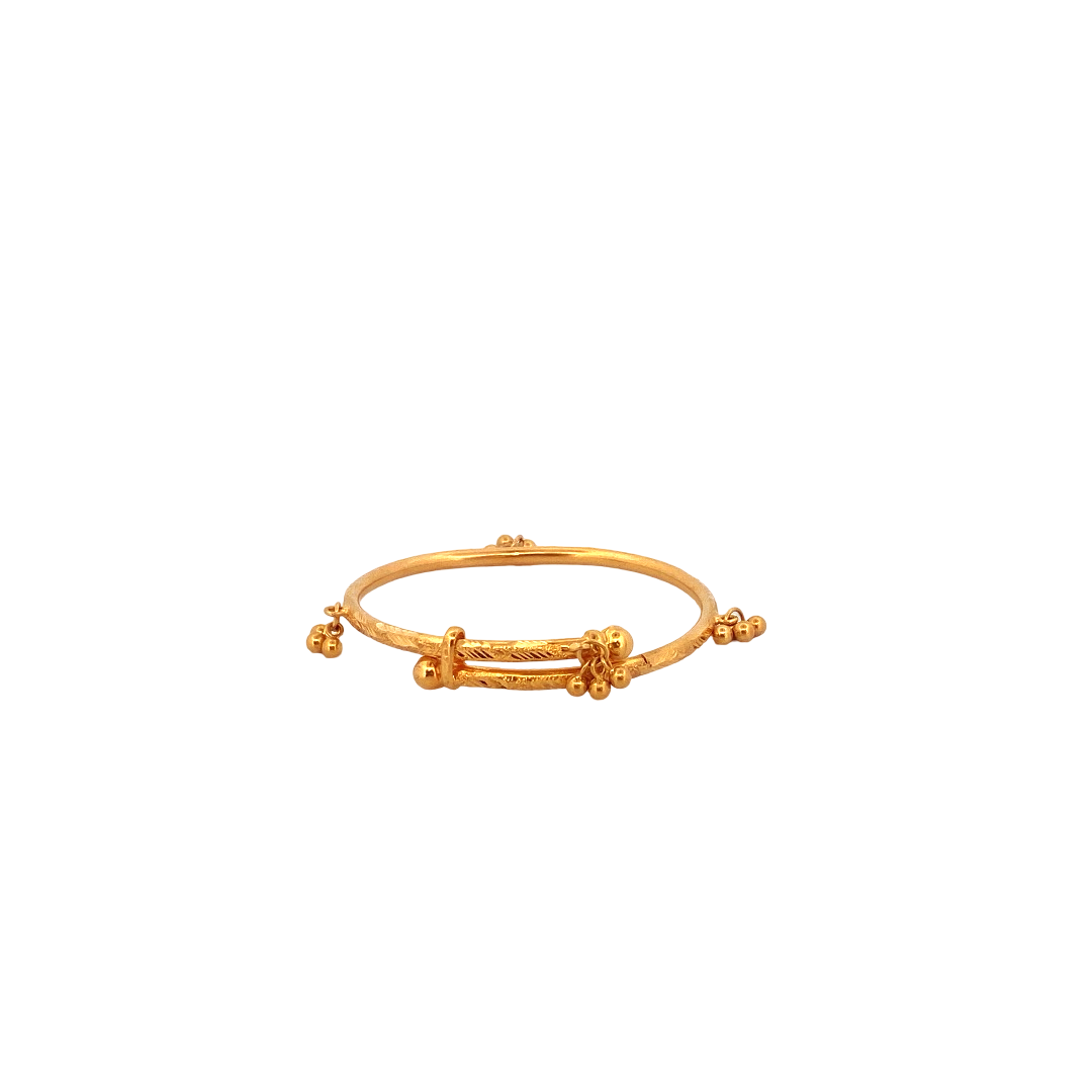 22K Gold Laser Cut Designer Baby Bangle