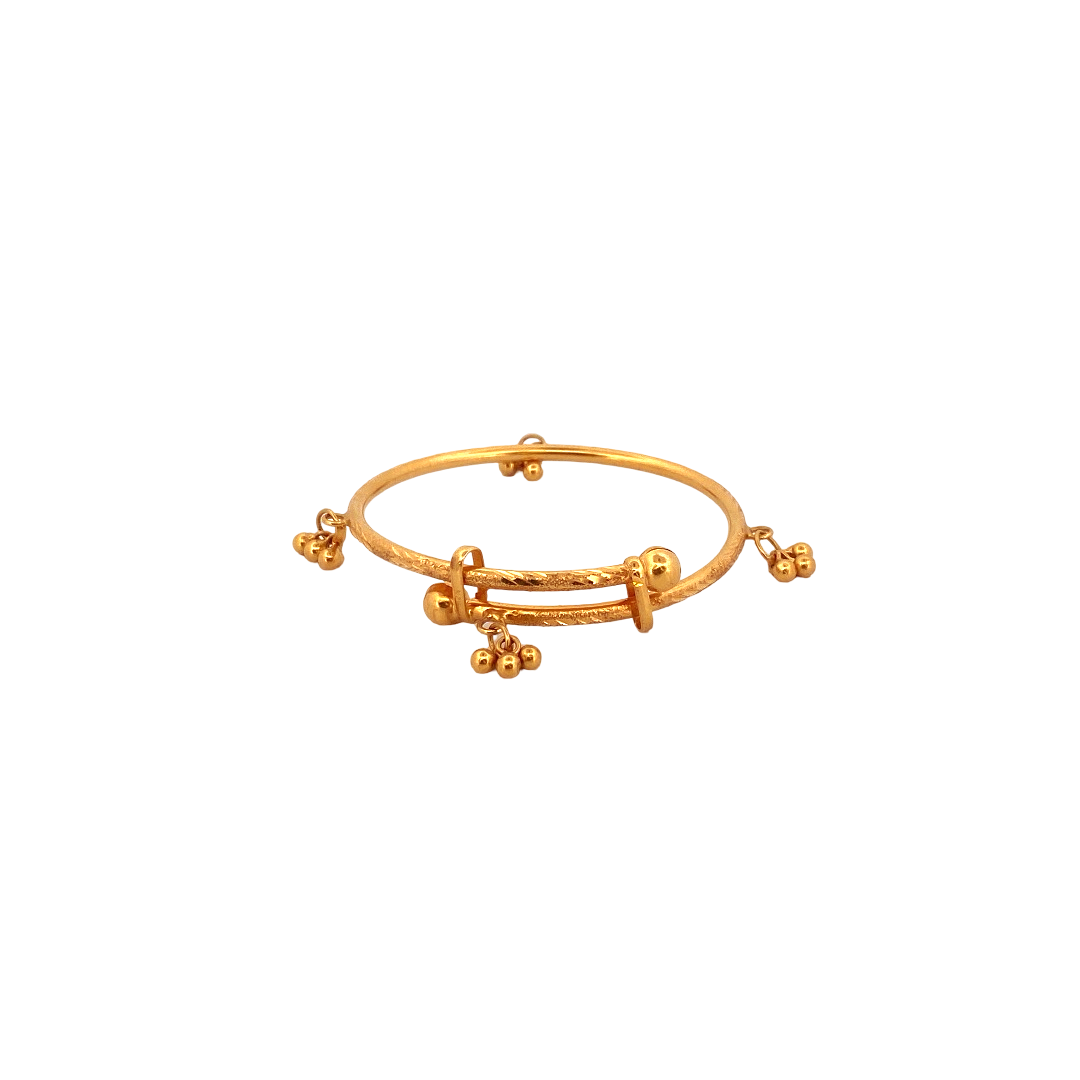 22K Gold Laser Cut Designer Baby Bangle