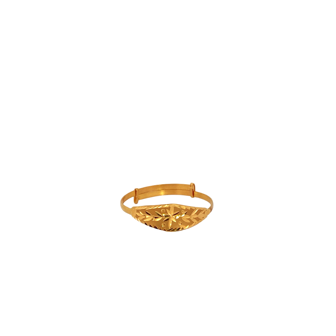 22K Gold Laser Cut Designer Baby Bangle