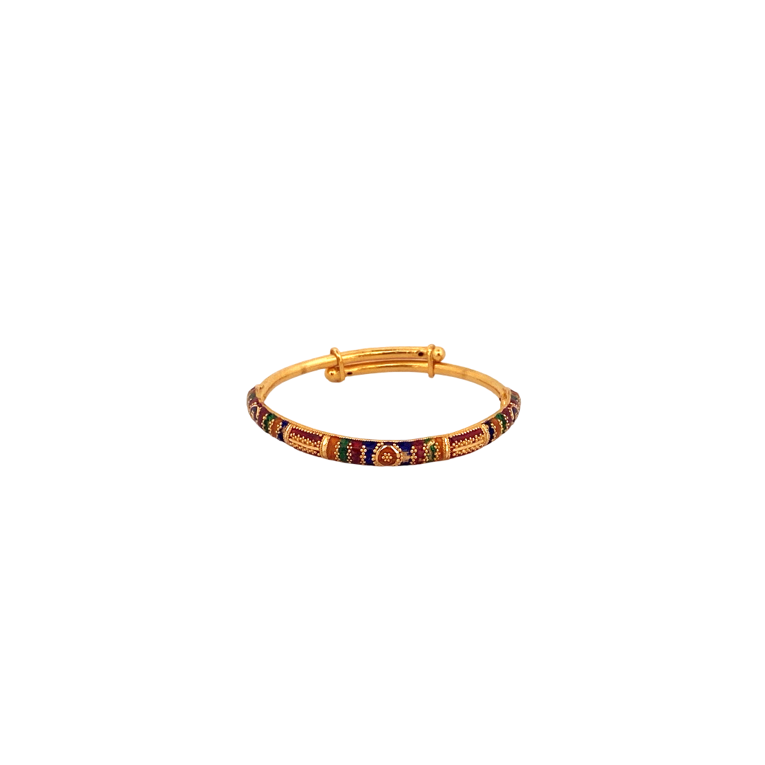 22K Gold Meena Designer Baby Bangle