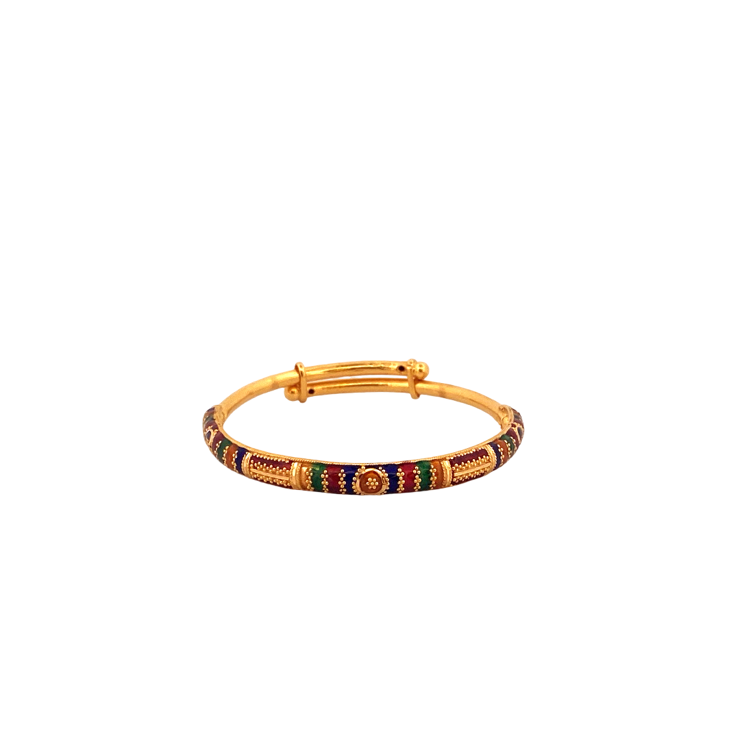 22K Gold Meena Designer Baby Bangle