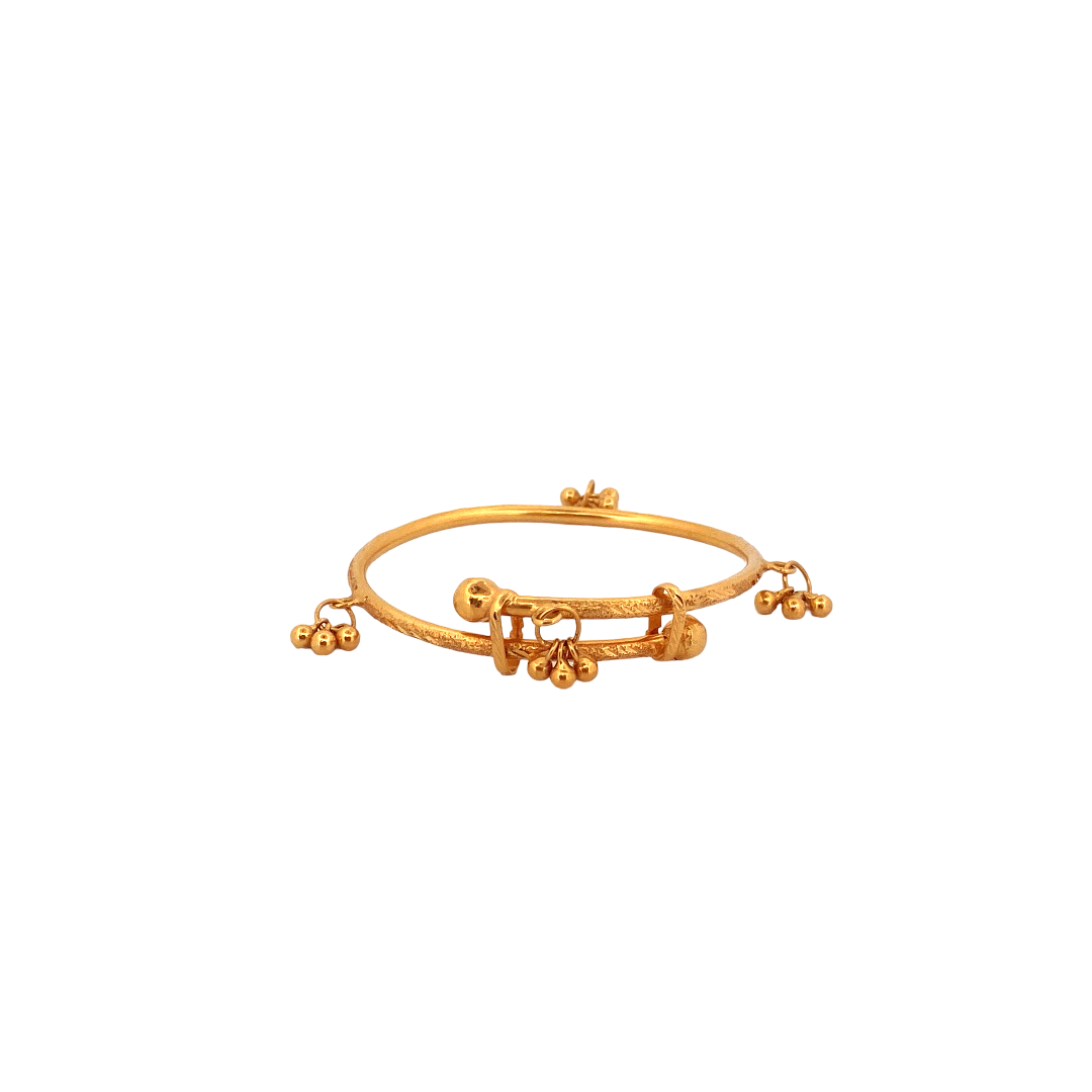 22K Gold Laser Cut Designer Baby Bangle
