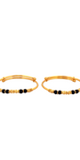 22K Gold Black Beads Designer 2 Pieces Set Of Baby Bangle